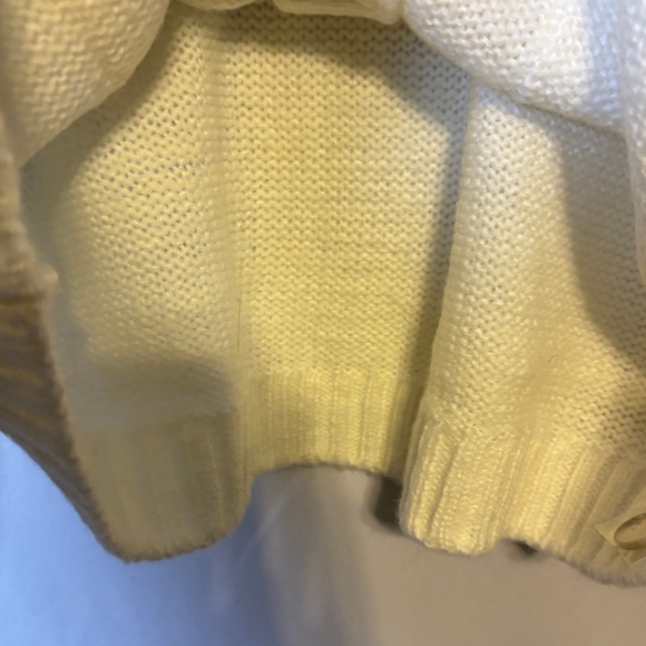 Hem & Thread Nordic Fair Isle Cardigan Sweater NWT Size M Cream Black - Picture 11 of 13